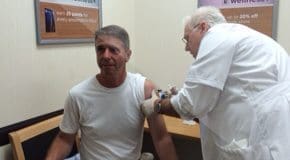Rep. Rob Wittman (R-VA) got a flu shot during his recent NACDS RxIMPACT pharmacy tour of the Rite Aid in Grafton, Va.