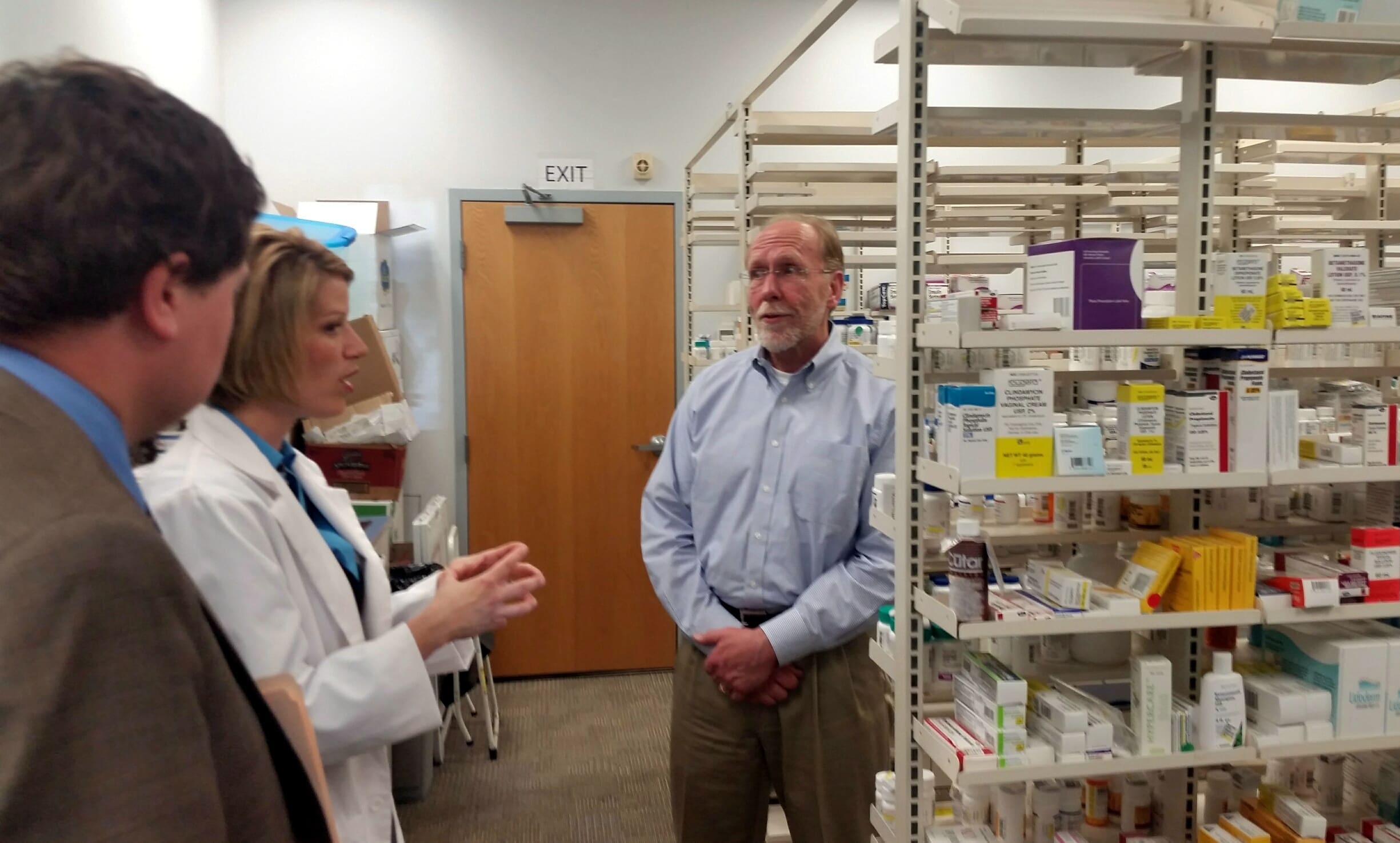 The pharmacy team at Hy-Vee in Davenport, Iowa, briefed Rep. Loebsack (D-IA) on key pharmacy issues, including immunizations, medication therapy management and provider status legislation, which would improve patient access to care. The team called the tour "terrific."