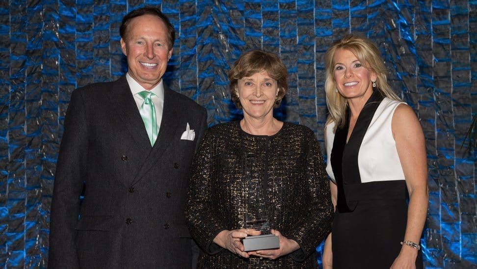 Judith A. Monroe, M.D., FAAFP, president and CEO of the Centers for Disease Control and Prevention (CDC) Foundation, accepted the 2016 NACDS Foundation Excellence in Patient Care Award at the NACDS Foundation Dinner on December 1, 2016, in New York City. (left to right: NACDS President & CEO Steven C. Anderson, IOM, CAE, Judith A. Monroe, M.D., FAAFP, and NACDS Foundation President Kathleen Jaeger)