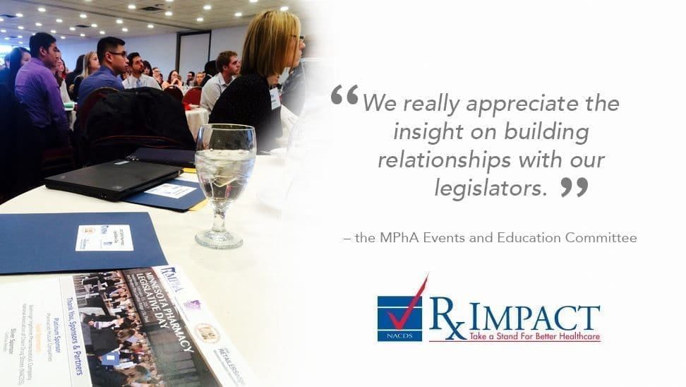 NACDS RxIMPACT hosted its first NACDS RxIMPACT Training of the year—Magnify Your Advocacy Power as a Key Contact—for 200 pharmacy advocates at the Minnesota Pharmacists Association (MPhA) Legislative Day in St. Paul, Minn., this week.