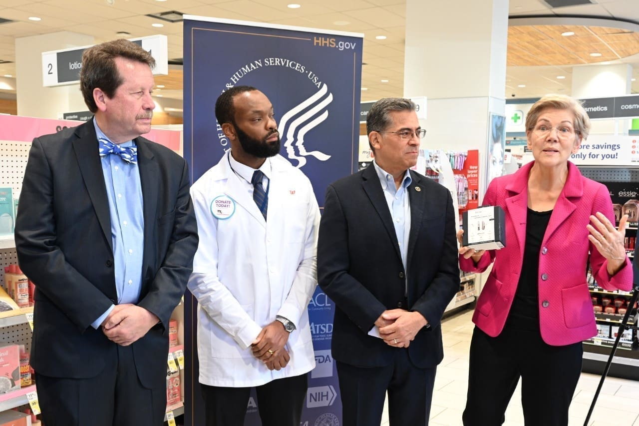 U.S. Secretary of Health and Human Services Xavier Becerra visited a Walgreens pharmacy in Washington, DC, as hearing aids go over the counter for the first time